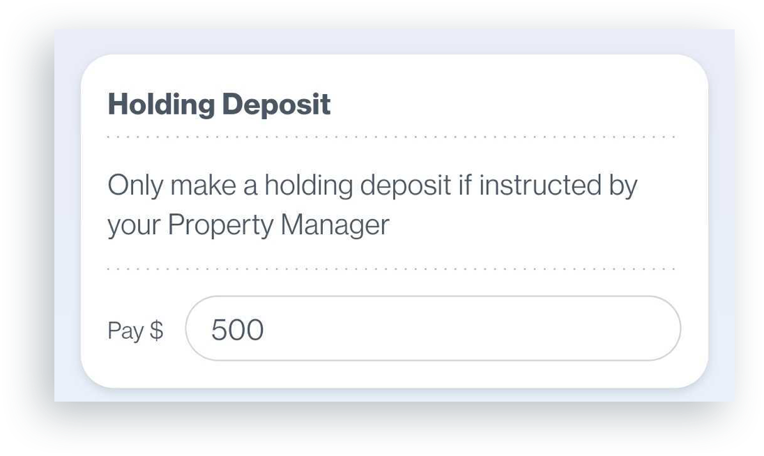 Pay Holding Deposits via MePay (Tenant App) PropertyMe Customer Support